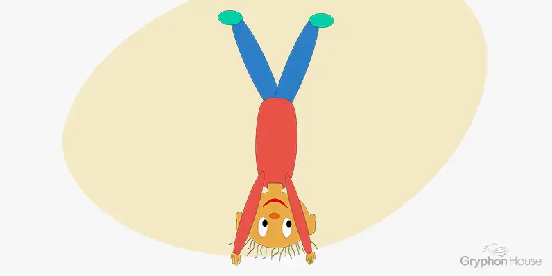 Illustration of a child doing a handstand